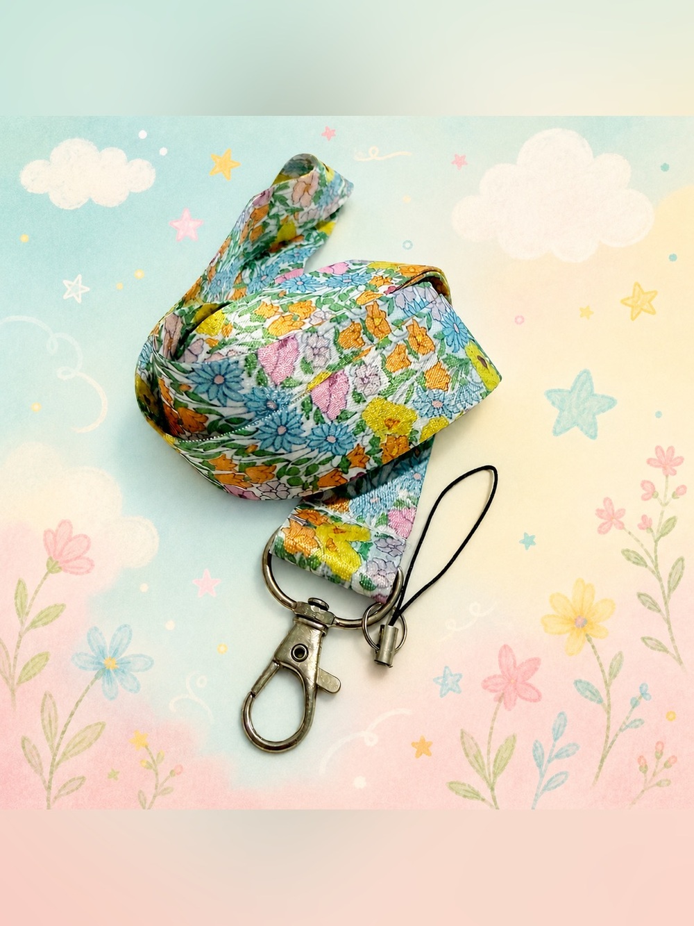 30” 🆕 Colorful Floral Lanyard ID Badge Holder Keychain Phone Strap